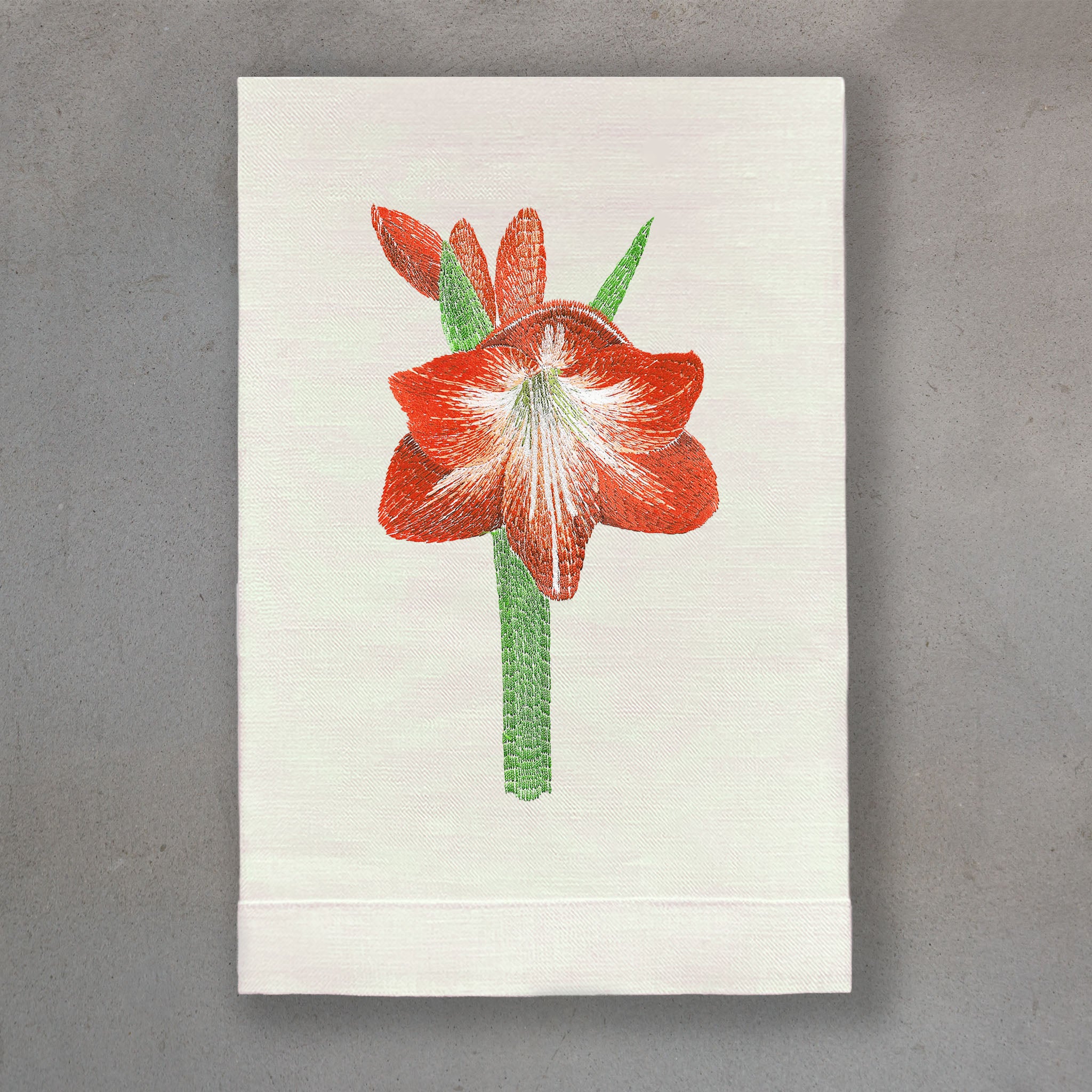 Amaryllis Red | Ivory Linen