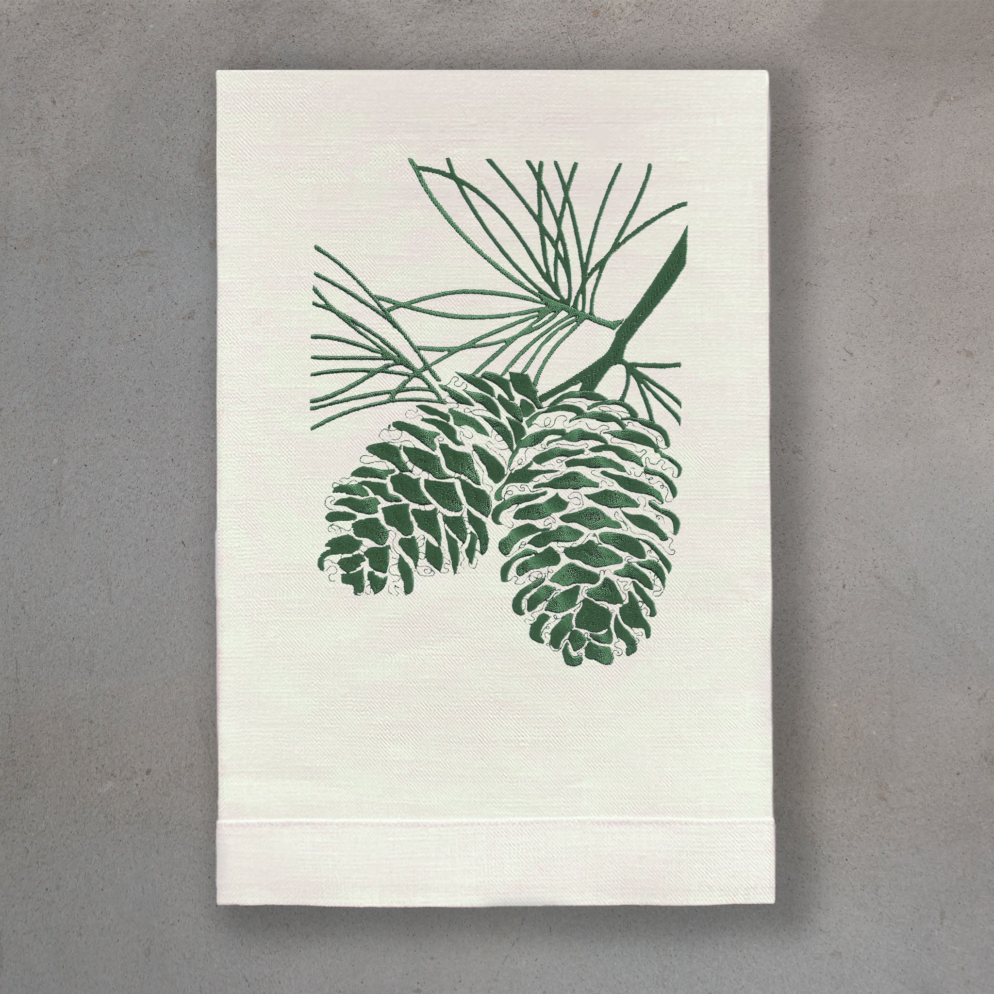 Cones Green | Ivory Linen