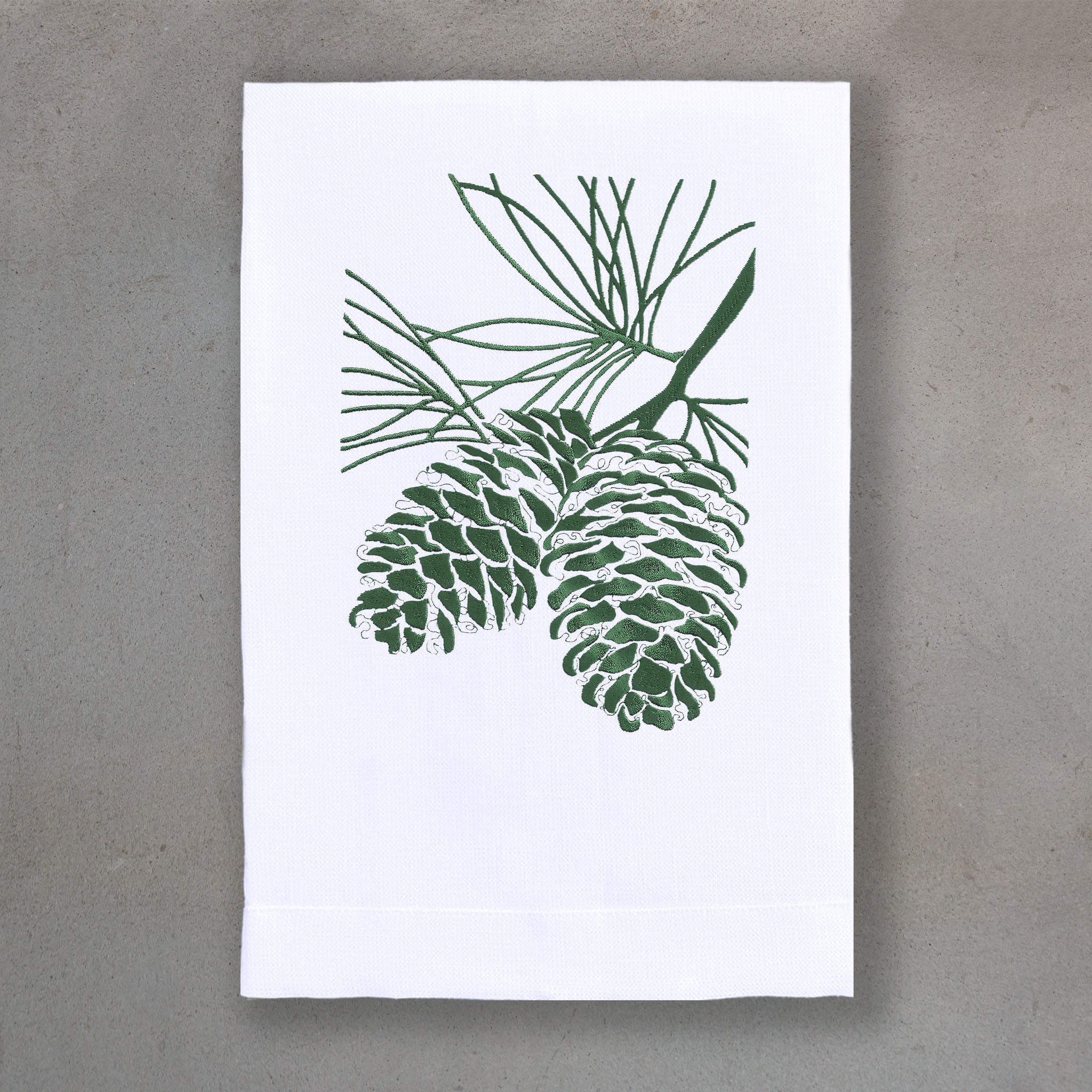 Cones Green | White Linen