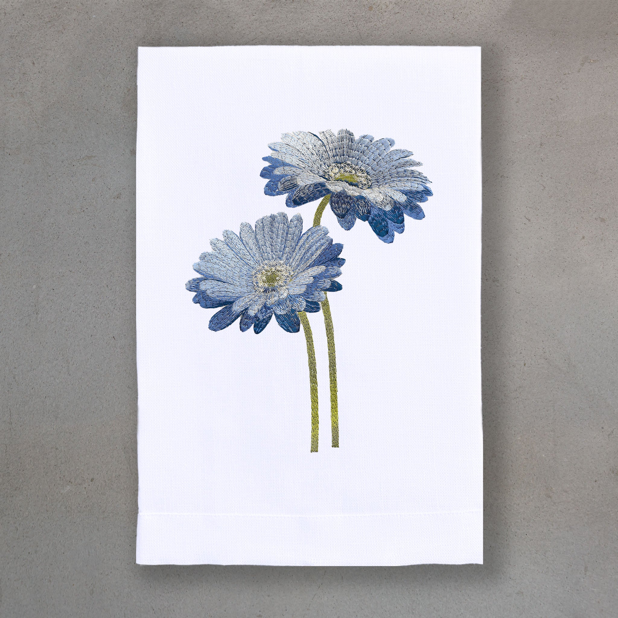 Gerbera Blue | White Linen