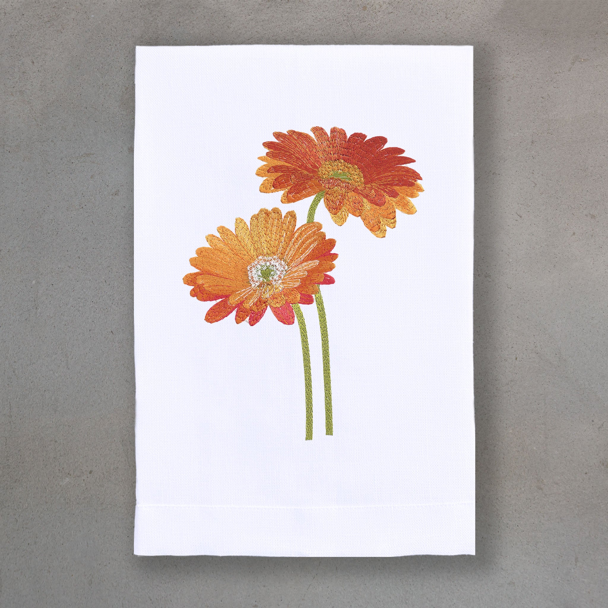 Gerbera Orange | White Linen