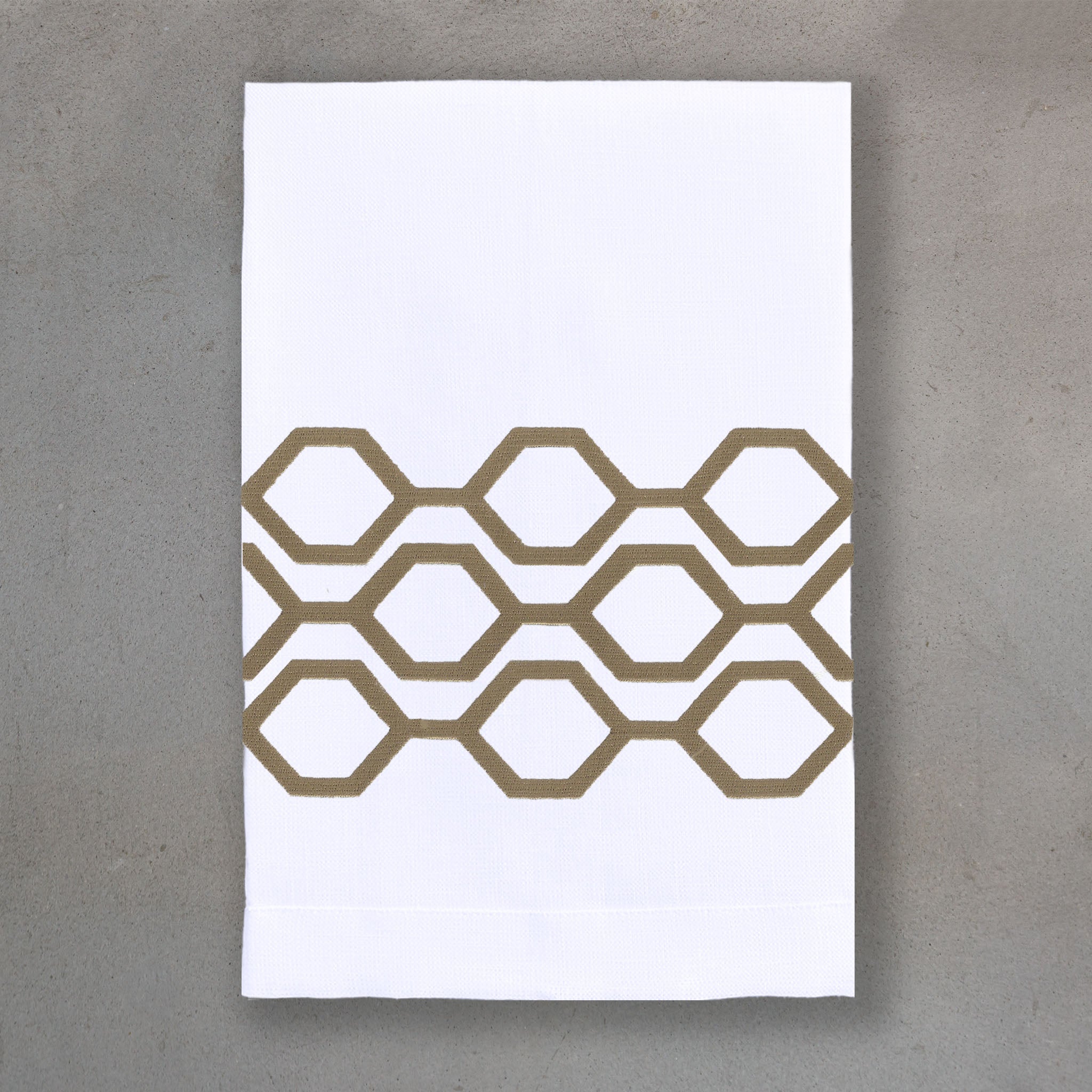 Honeycomb Bronze | White Linen