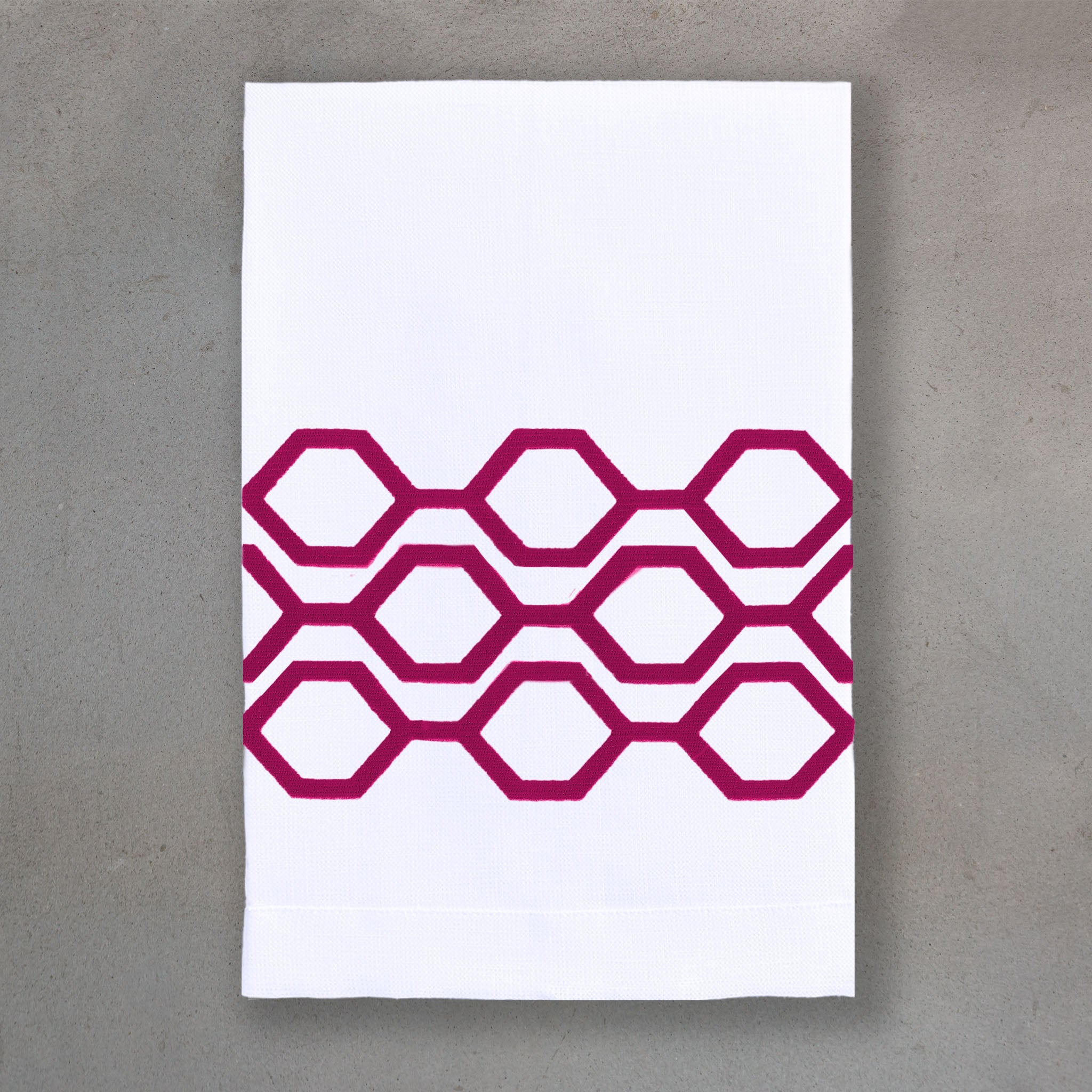 Honeycomb Claret | White Linen