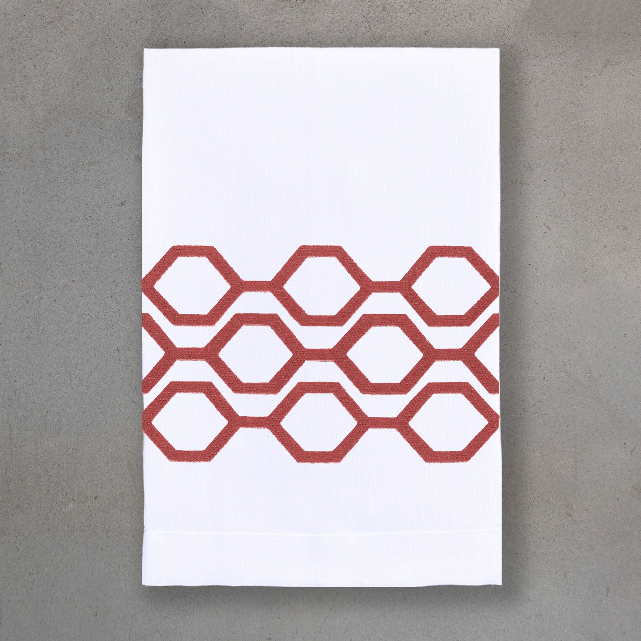 Honeycomb Russet | White Linen