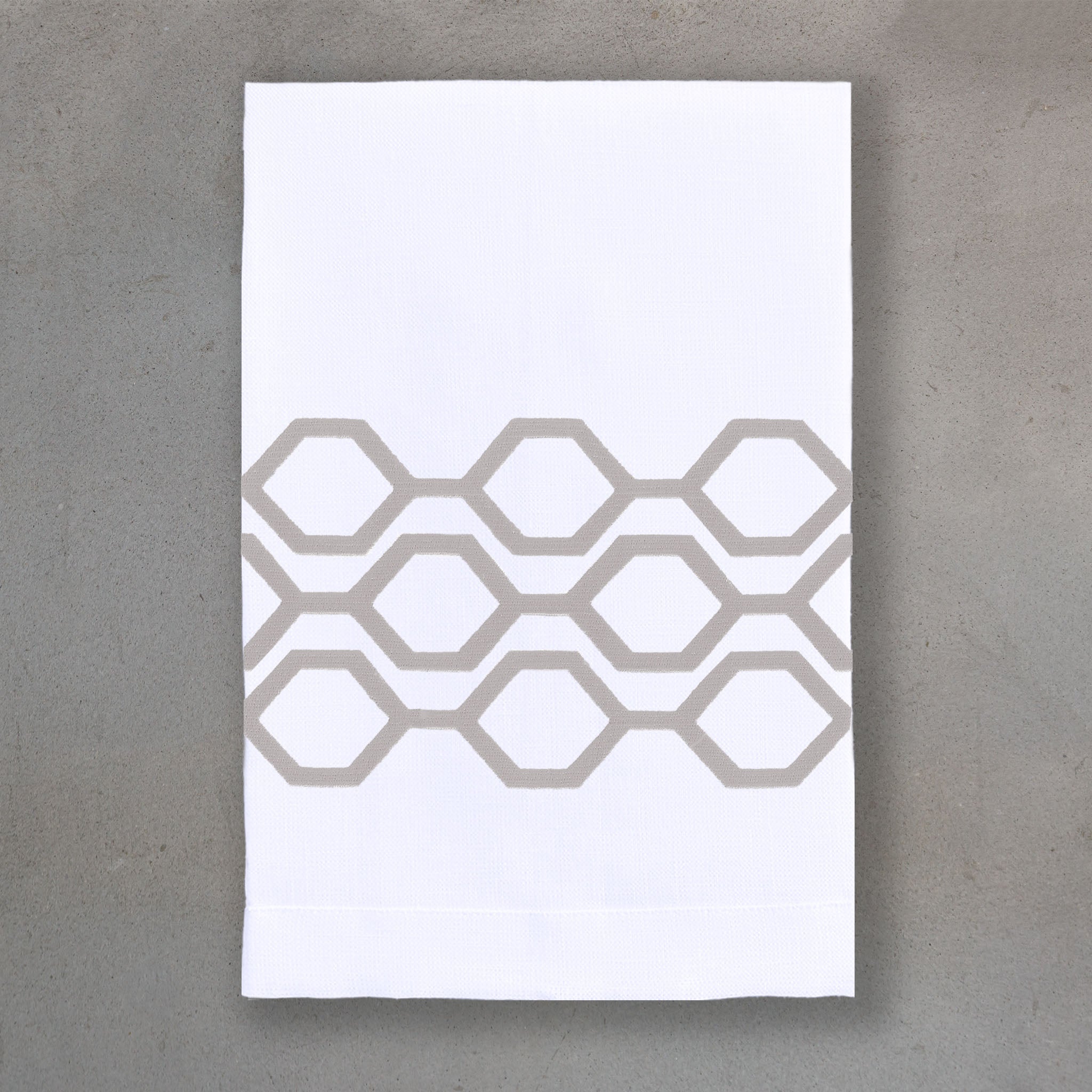 Honeycomb Silver | White Linen