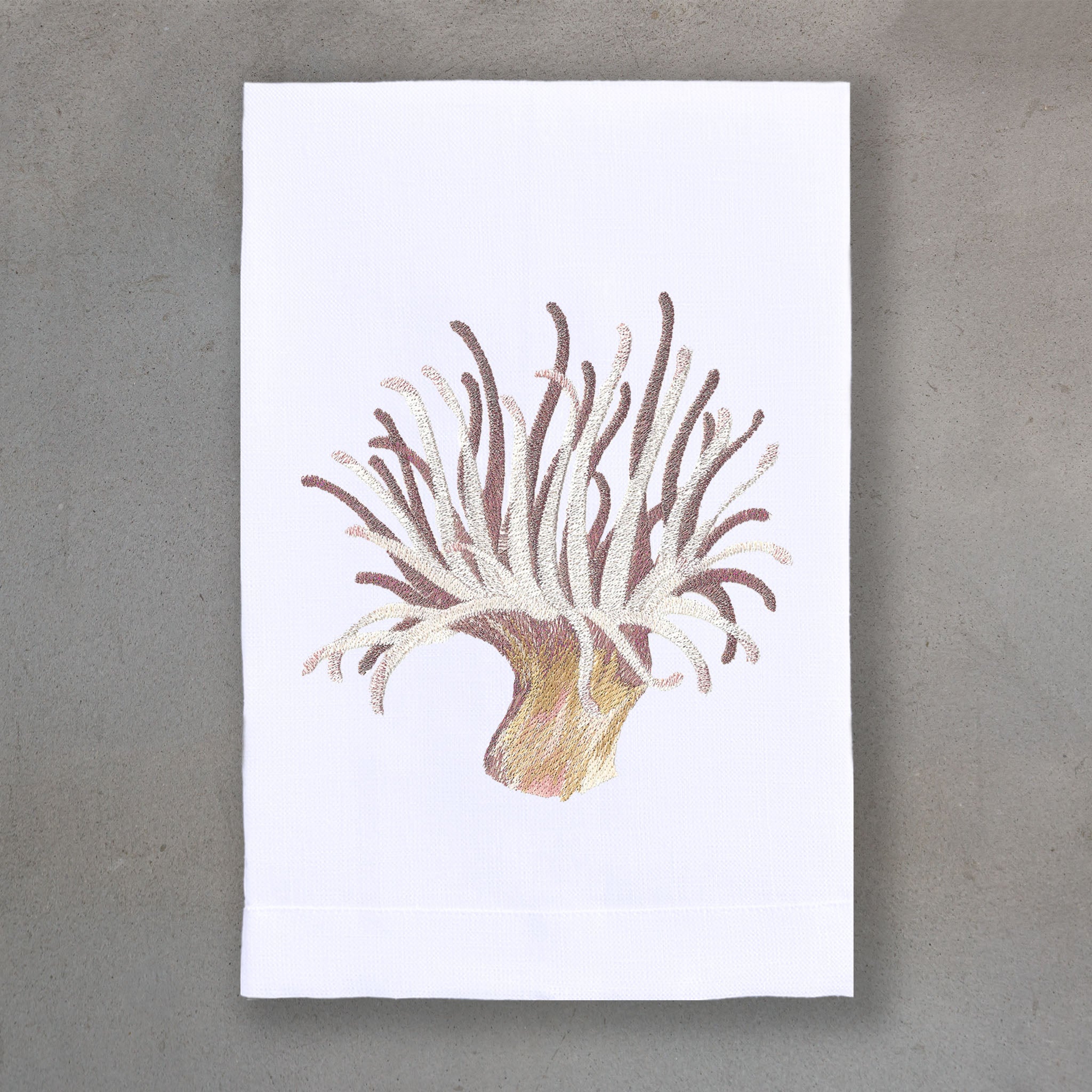 Sea Anemone Copper | White Linen