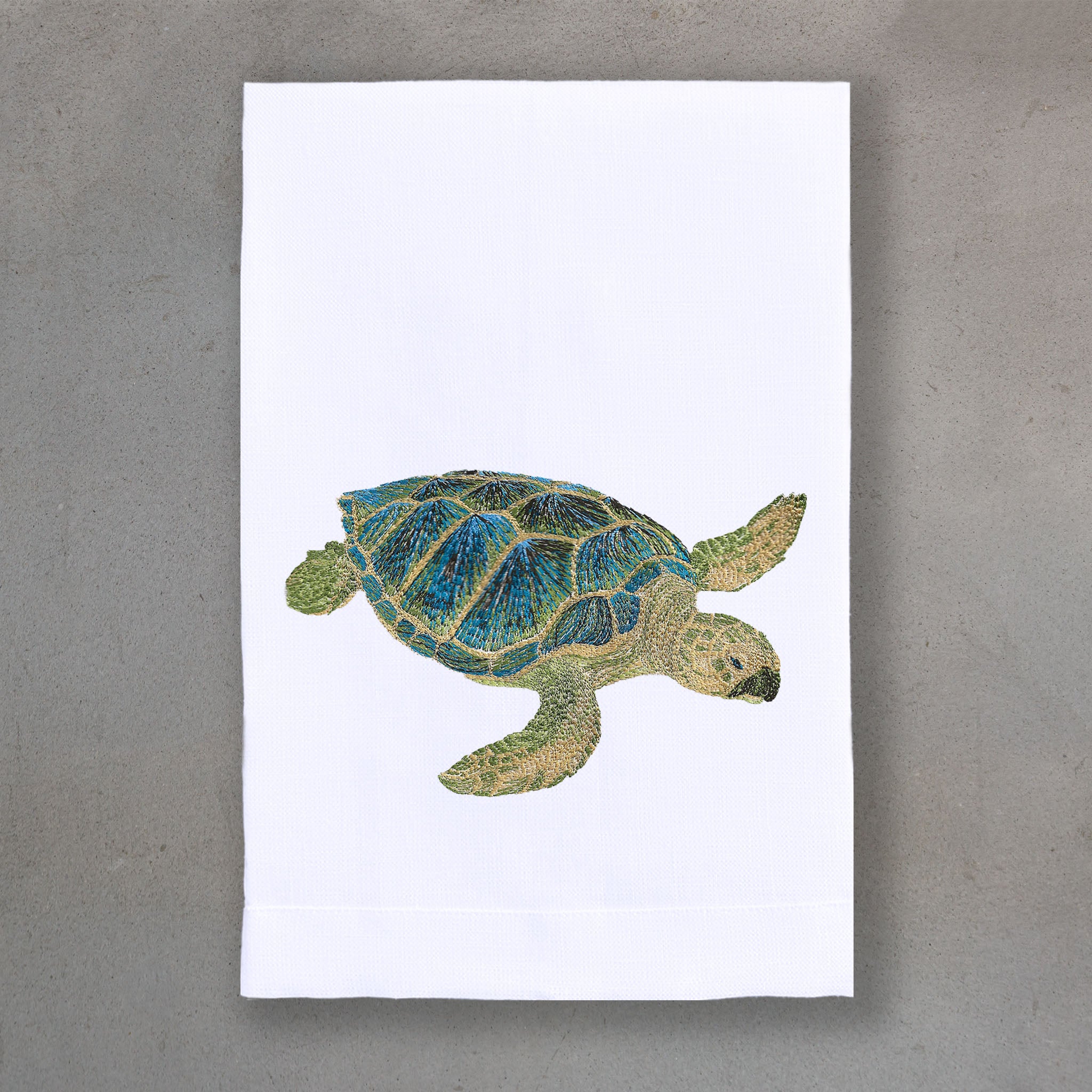 Sea Turtle Blue | White Linen