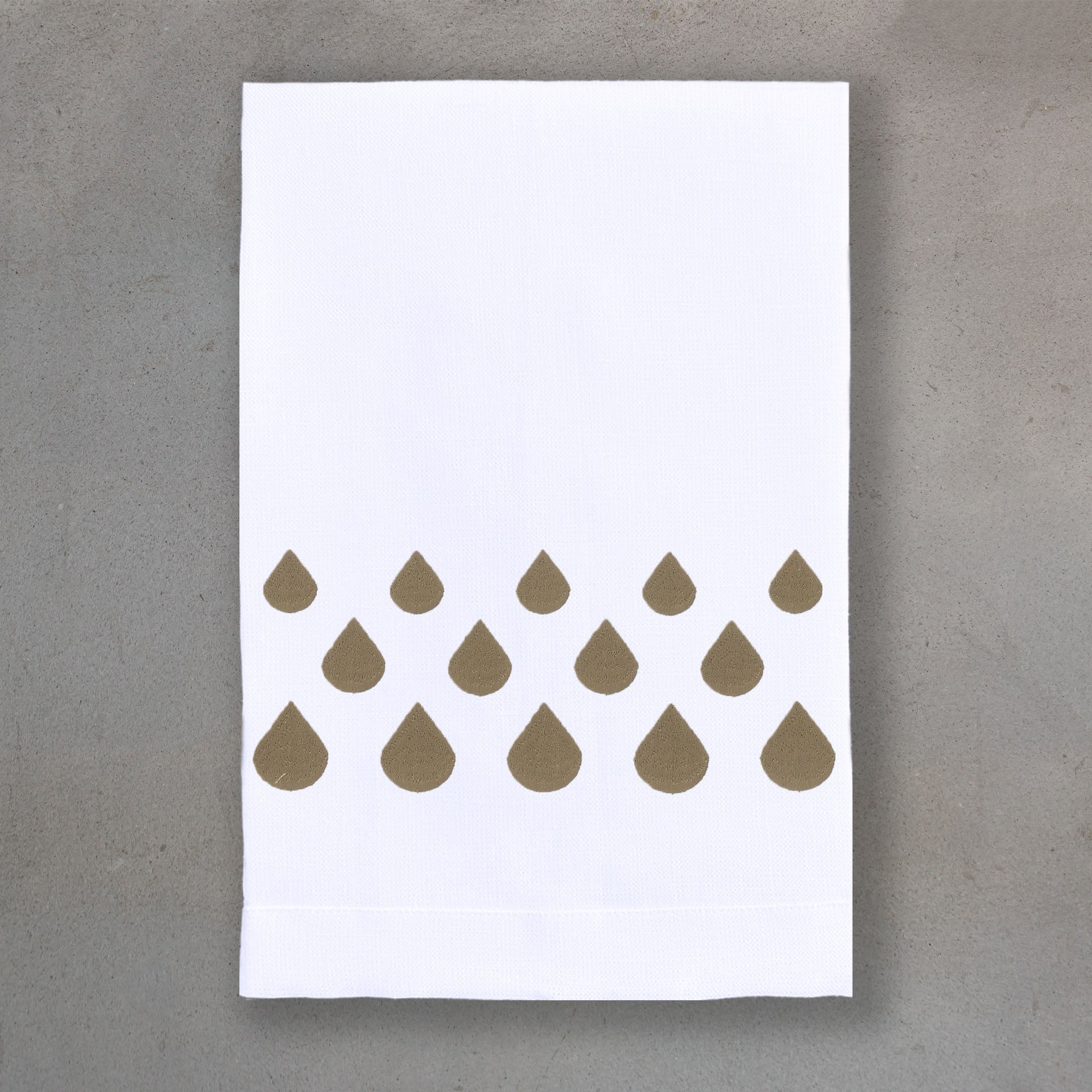 Teardrops Bronze | White Linen