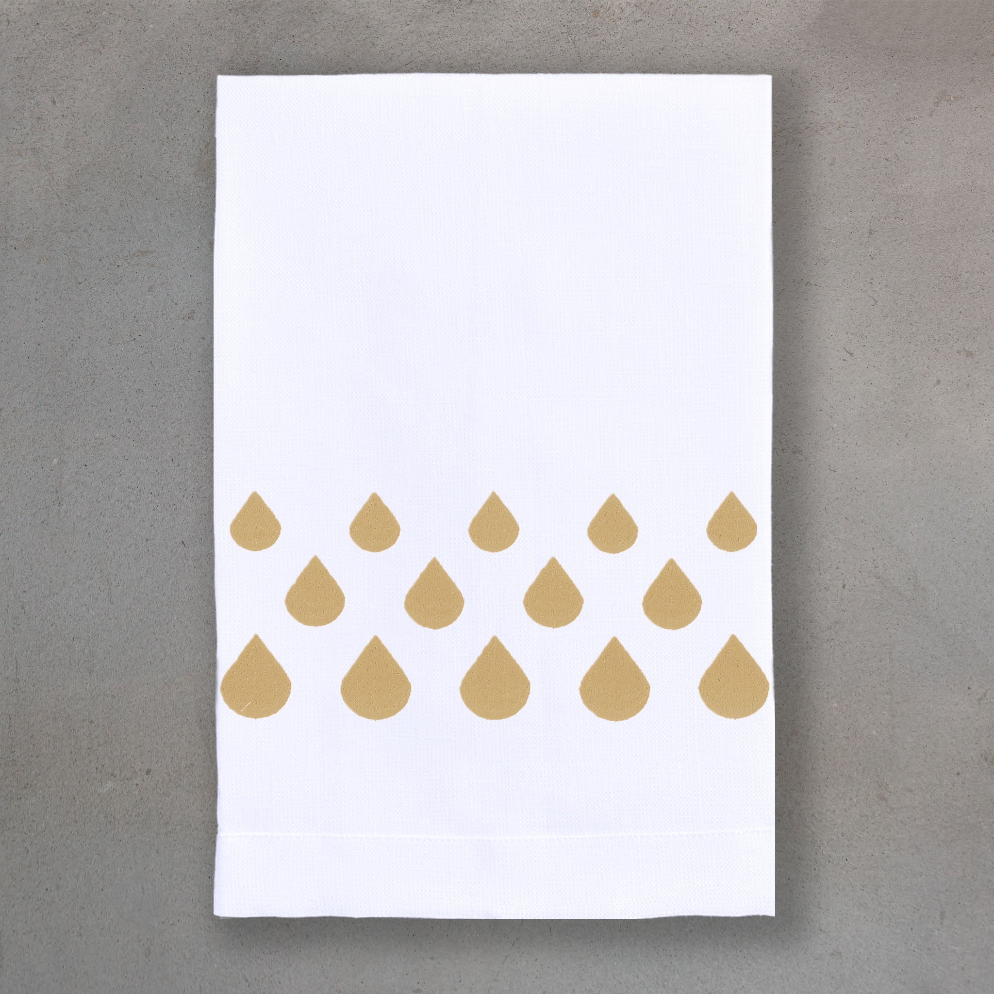 Teardrops Gold | White Linen