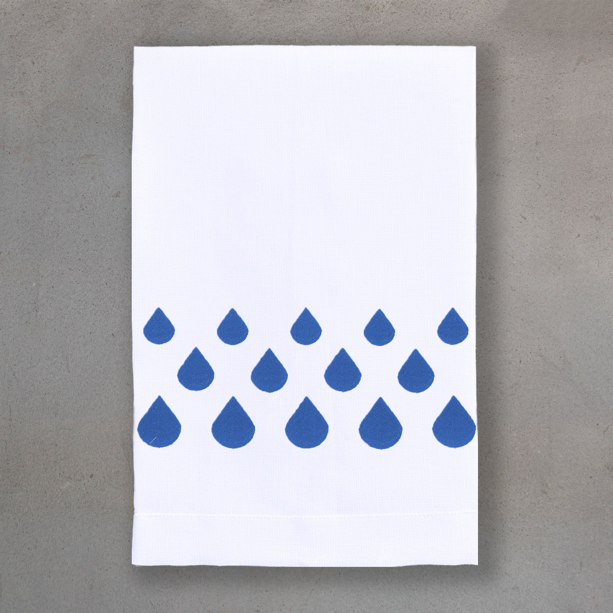 Teardrops True Blue | White Linen