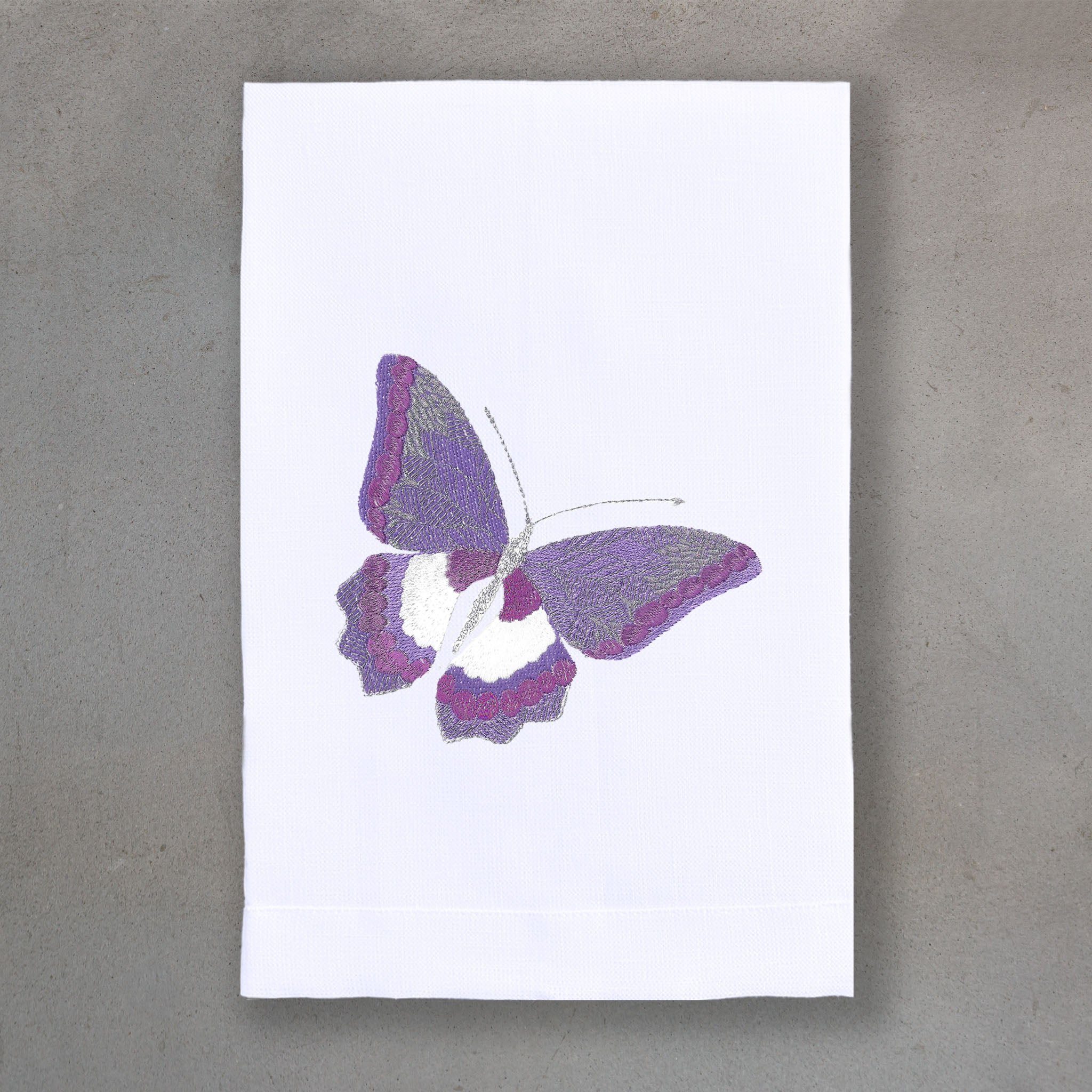 Trop Bfly Amethyst | White Linen