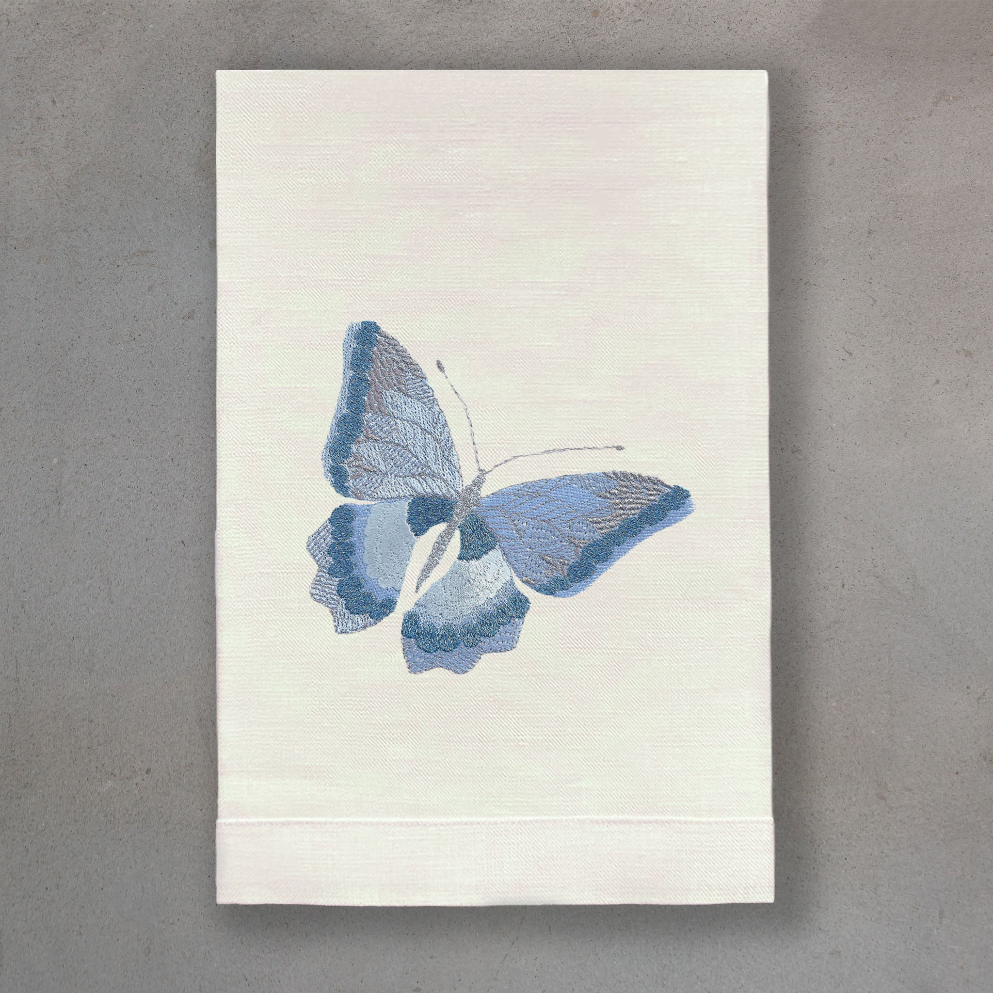 Trop Bfly Blue | Ivory Linen