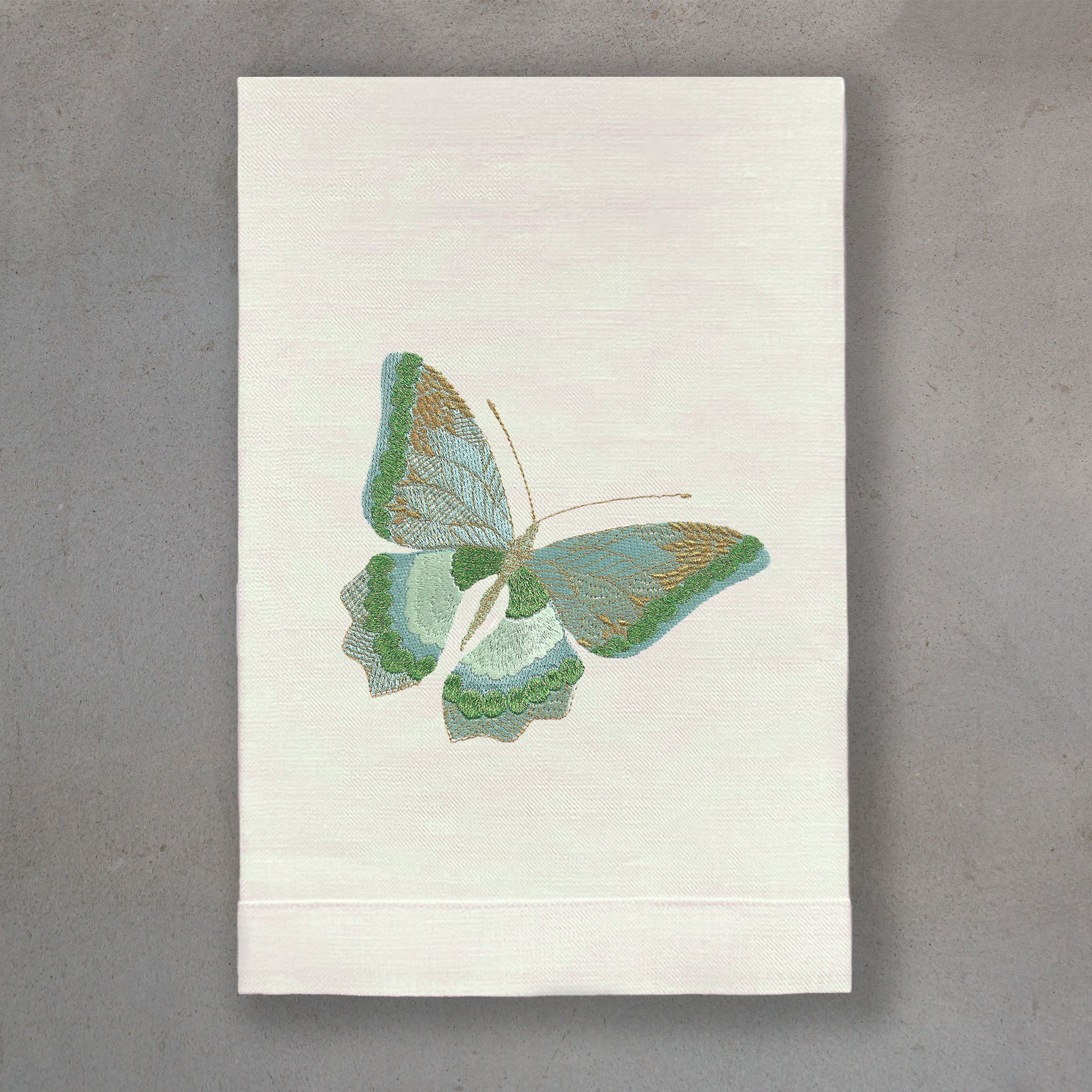 Trop Bfly Green | Ivory Linen